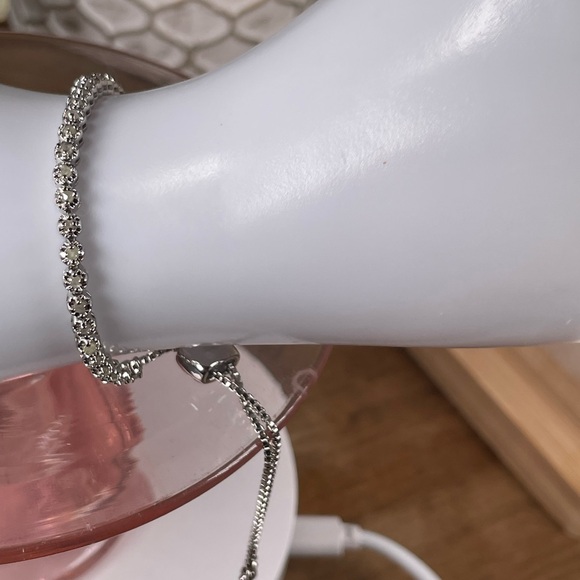 Clearance‼️1ct Raw Diamond BOLO BRACELET. Earth Mined in Brazil. PLATINUM - Picture 1 of 9